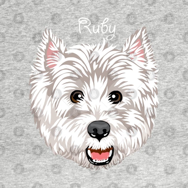 Ruby the westie  (please message me BEFORE you order to add your own name) by MichellePhong